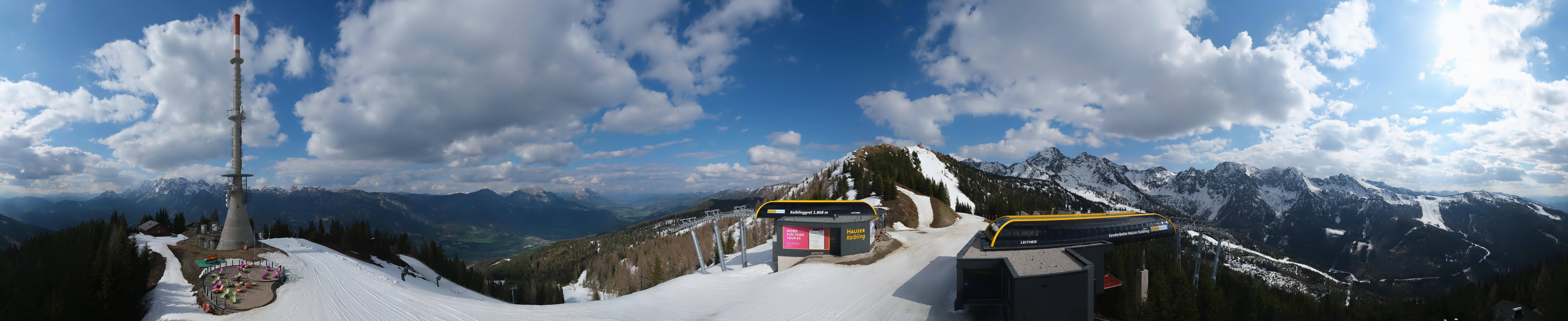 Archiv Foto Webcam Hauser Kaibling: Panorama Sendemast