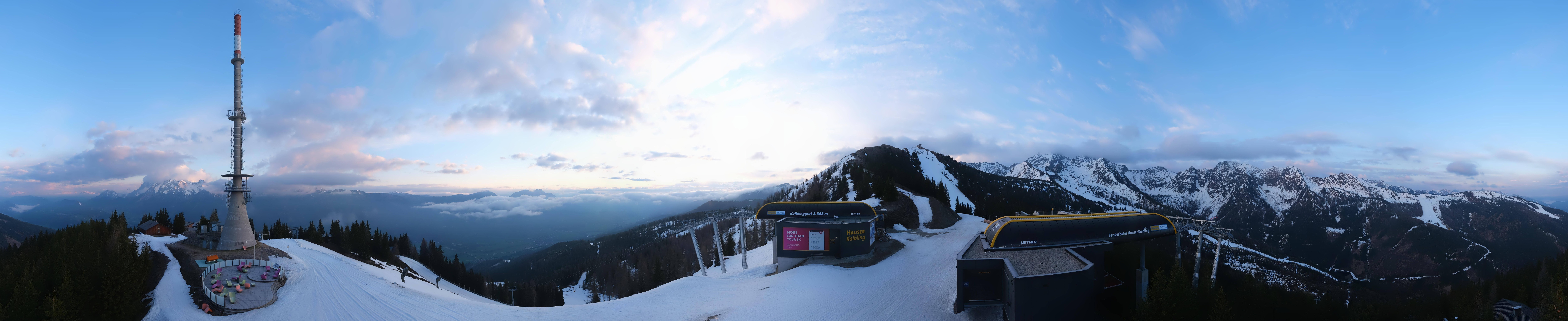 Archiv Foto Webcam Hauser Kaibling: Panorama Sendemast