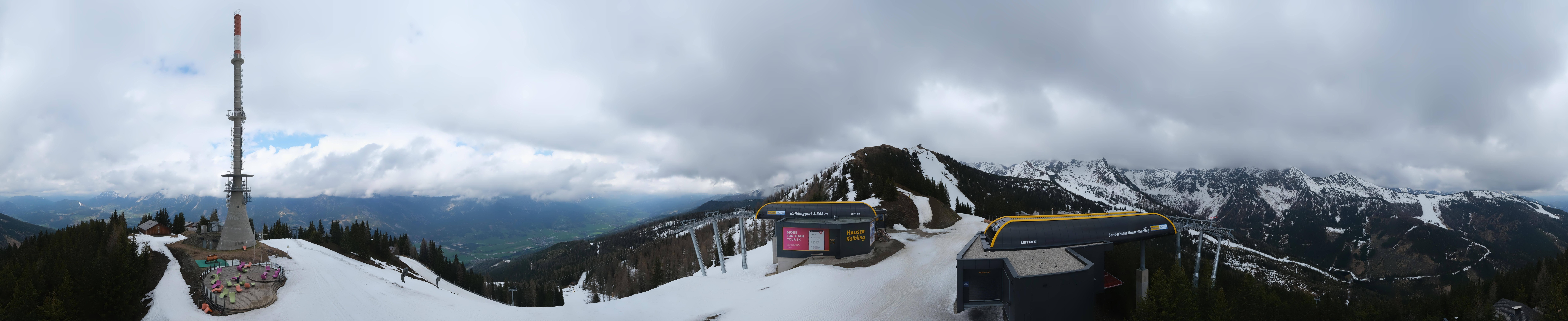 Archiv Foto Webcam Hauser Kaibling: Panorama Sendemast