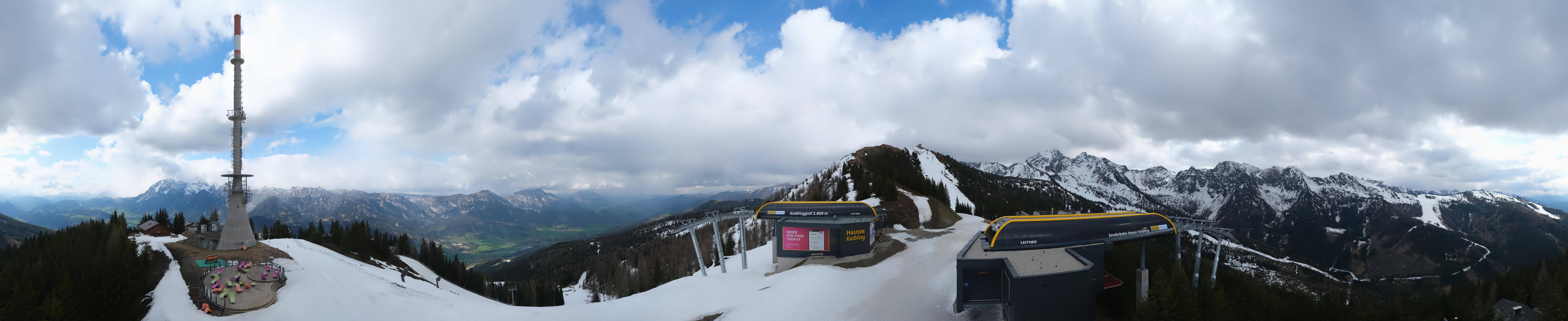 Archiv Foto Webcam Hauser Kaibling: Panorama Sendemast