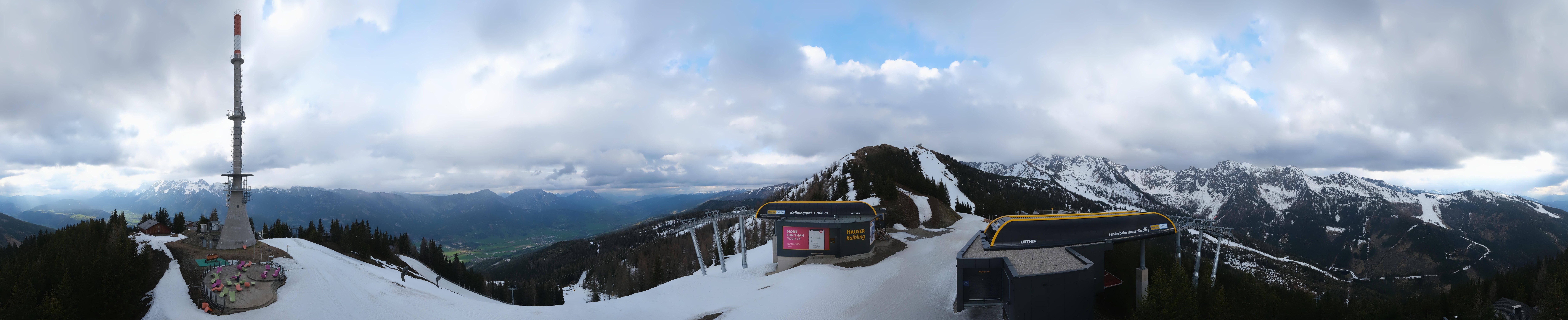 Archiv Foto Webcam Hauser Kaibling: Panorama Sendemast