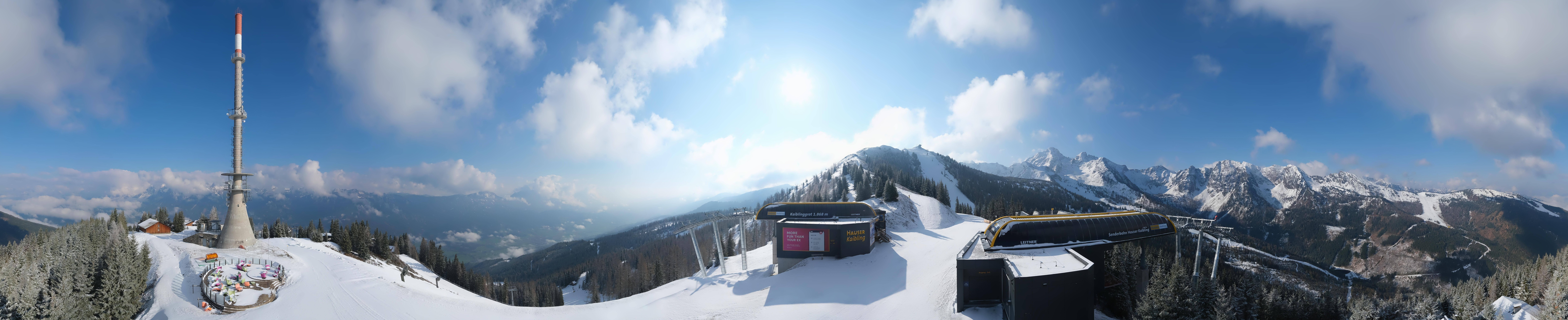 Archiv Foto Webcam Hauser Kaibling: Panorama Sendemast