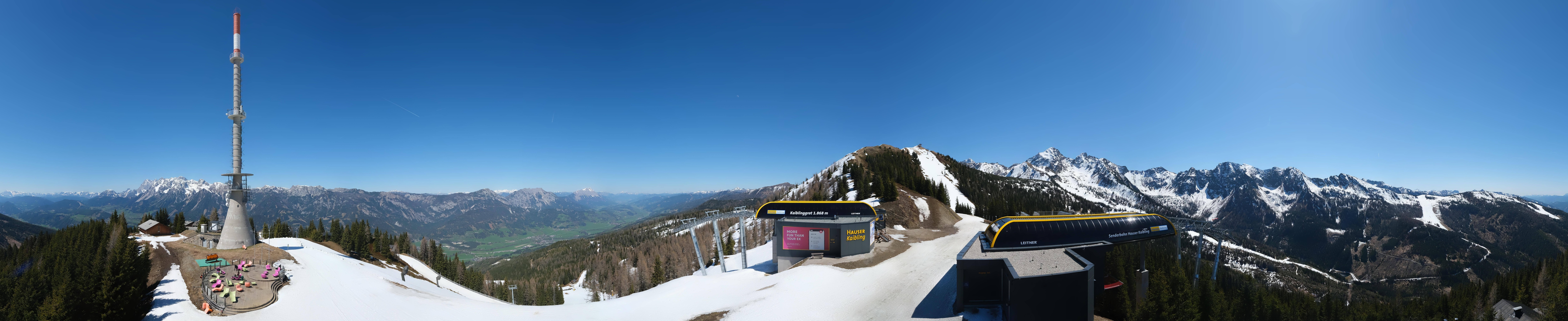 Archiv Foto Webcam Hauser Kaibling: Panorama Sendemast