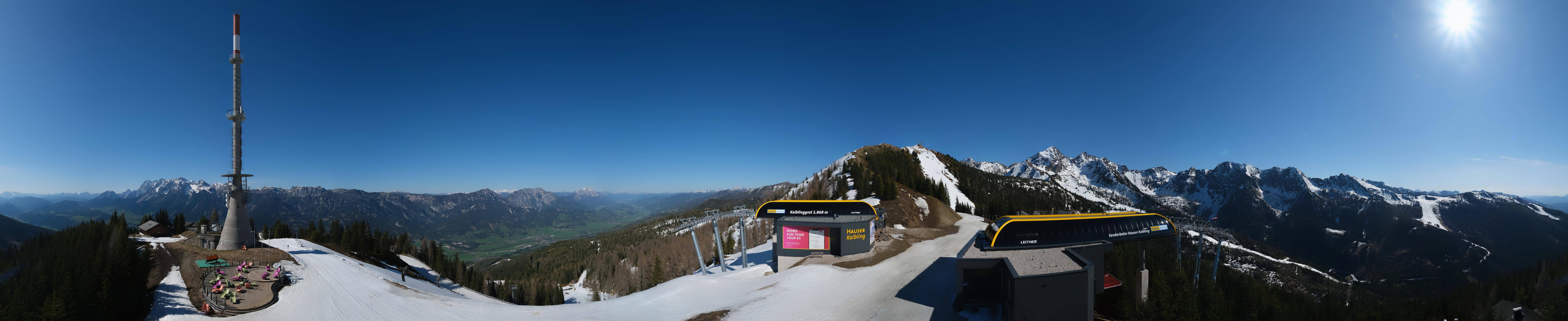 Archiv Foto Webcam Hauser Kaibling: Panorama Sendemast