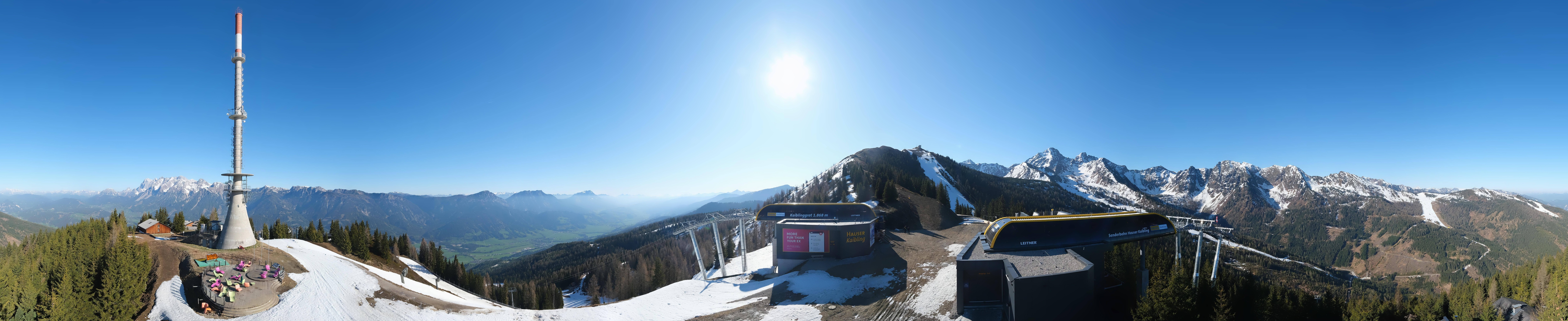 Archiv Foto Webcam Hauser Kaibling: Panorama Sendemast