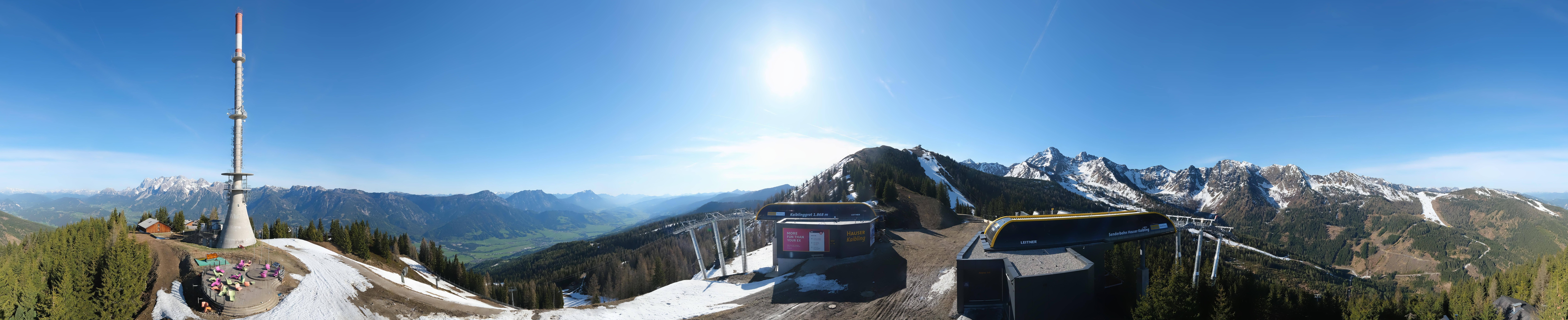 Archiv Foto Webcam Hauser Kaibling: Panorama Sendemast