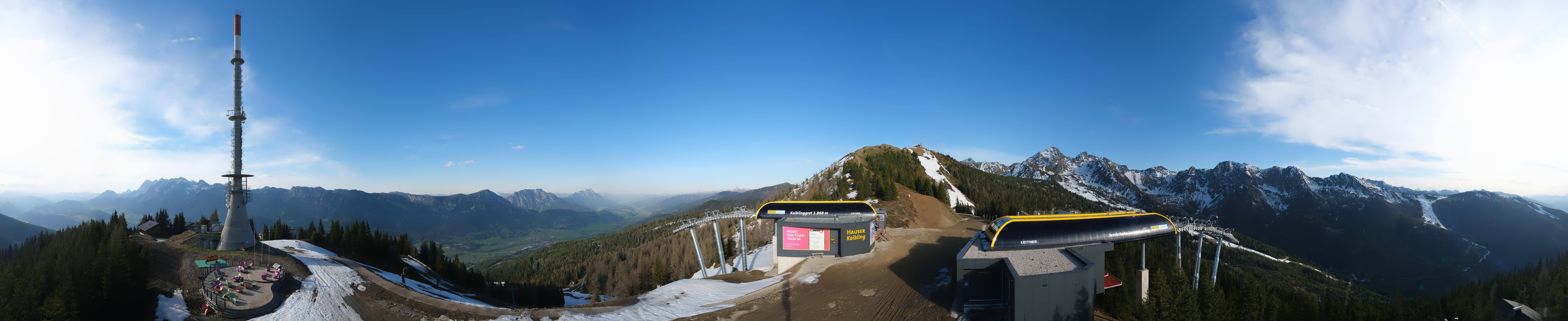 Archiv Foto Webcam Hauser Kaibling: Panorama Sendemast