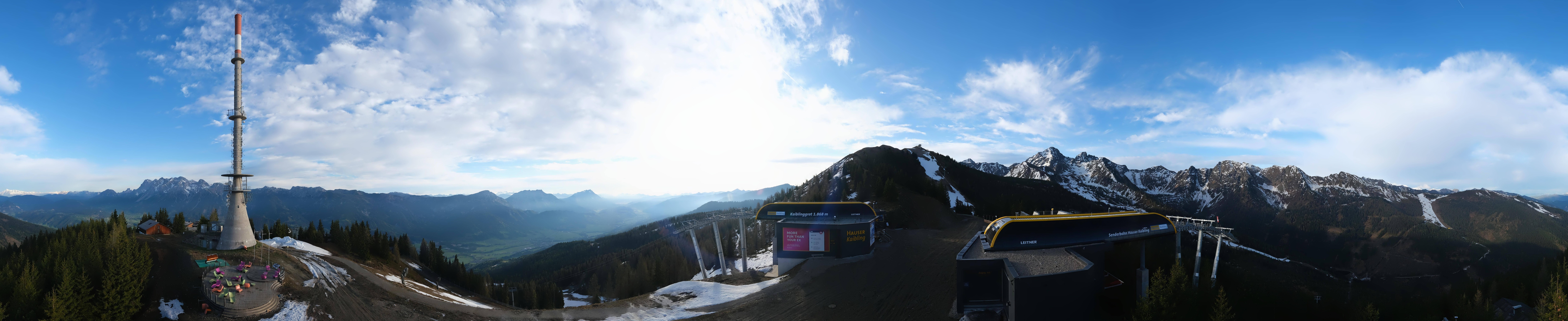 Archiv Foto Webcam Hauser Kaibling: Panorama Sendemast