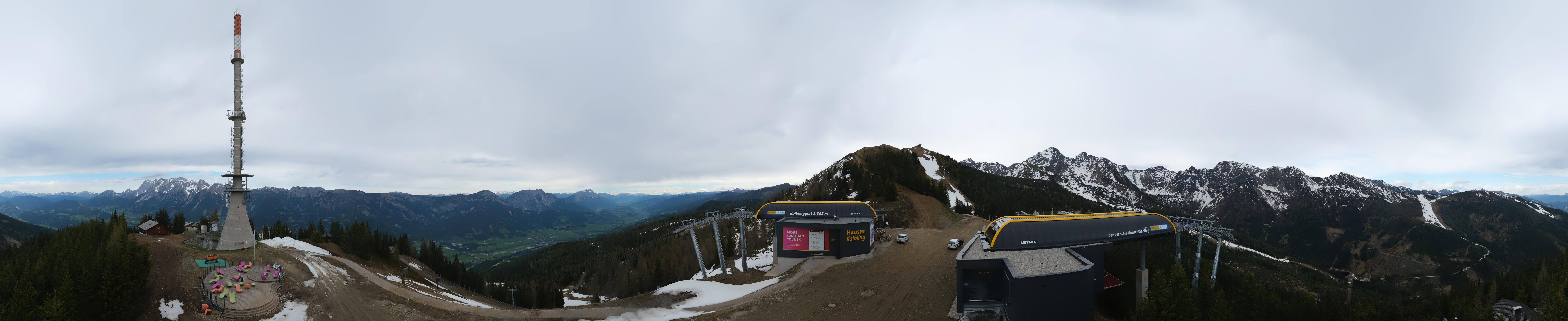 Archiv Foto Webcam Hauser Kaibling: Panorama Sendemast