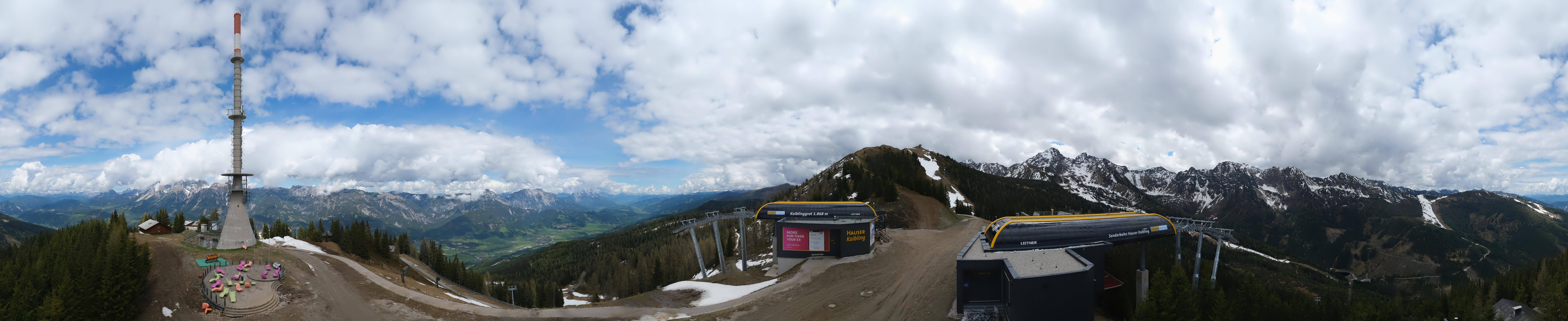 Archiv Foto Webcam Hauser Kaibling: Panorama Sendemast