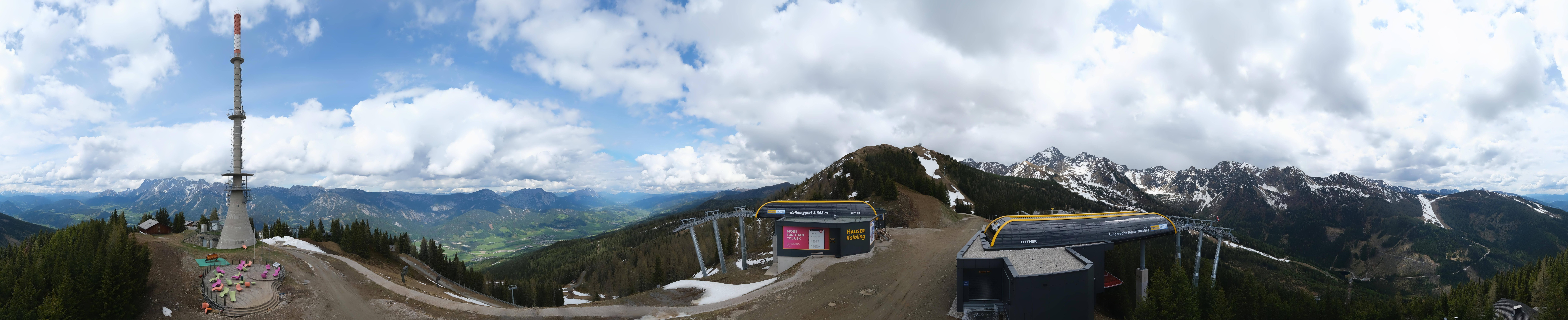 Archiv Foto Webcam Hauser Kaibling: Panorama Sendemast