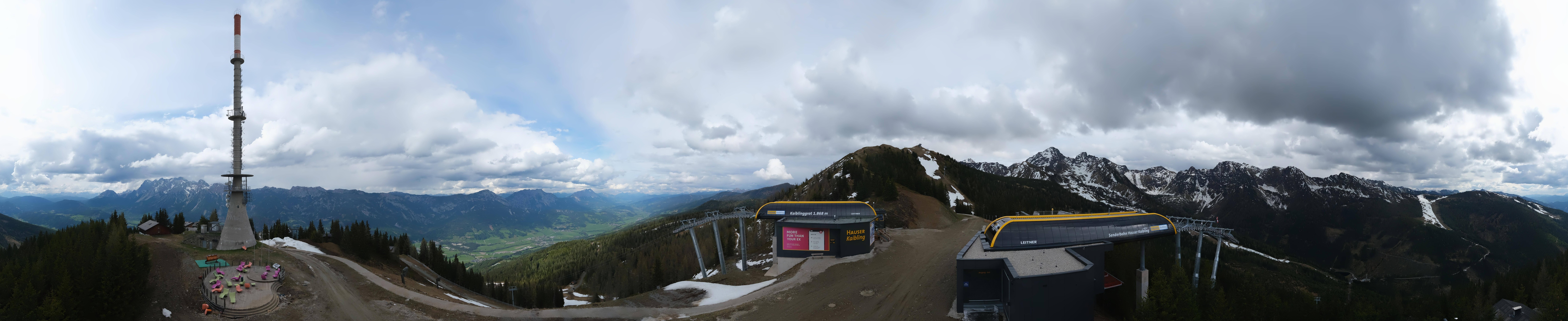 Archiv Foto Webcam Hauser Kaibling: Panorama Sendemast
