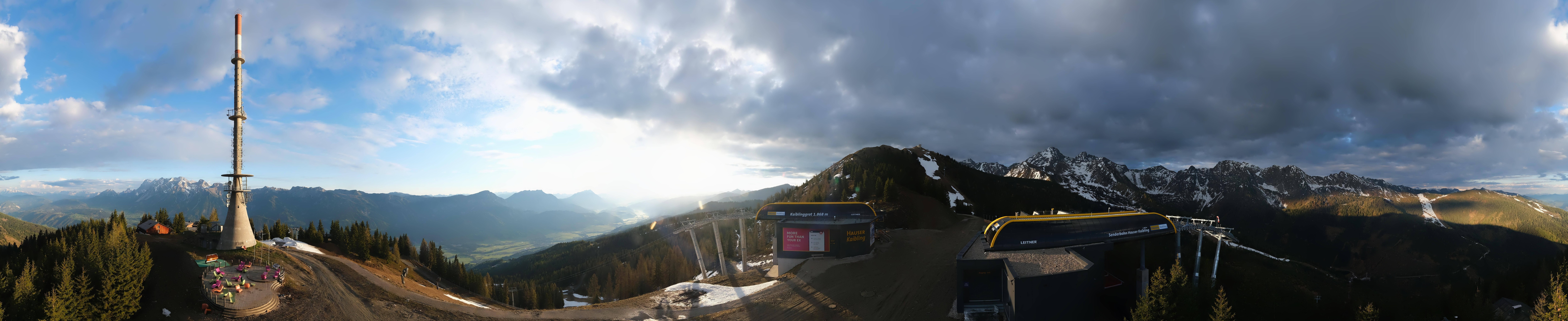 Archiv Foto Webcam Hauser Kaibling: Panorama Sendemast