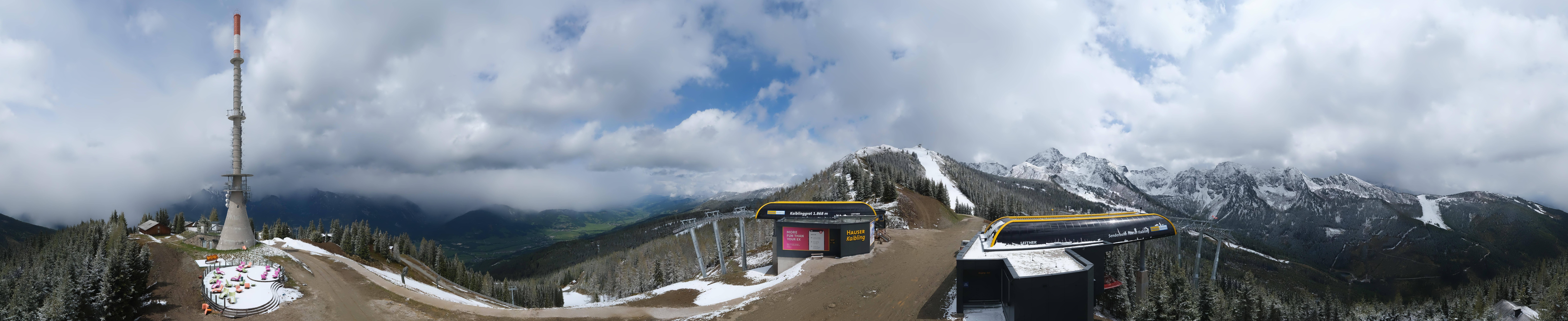 Archiv Foto Webcam Hauser Kaibling: Panorama Sendemast