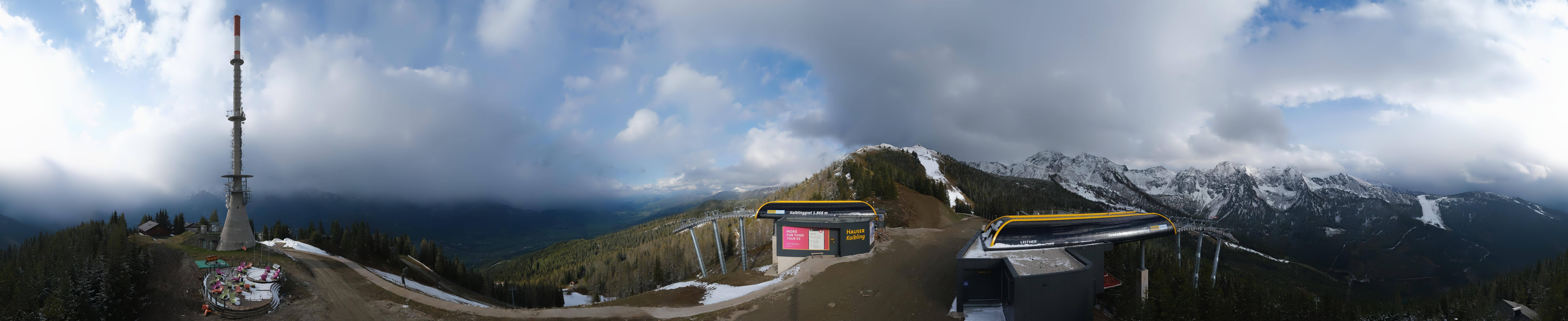 Archiv Foto Webcam Hauser Kaibling: Panorama Sendemast
