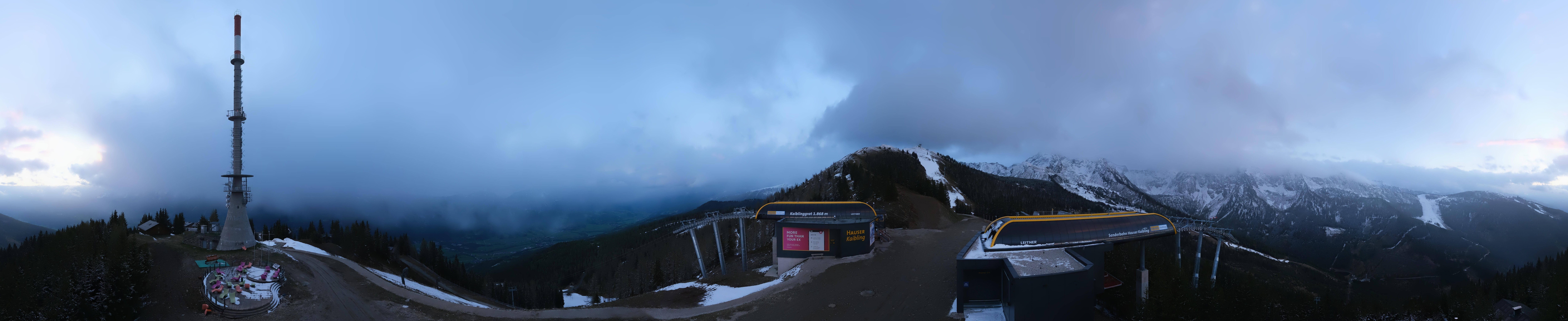 Archiv Foto Webcam Hauser Kaibling: Panorama Sendemast