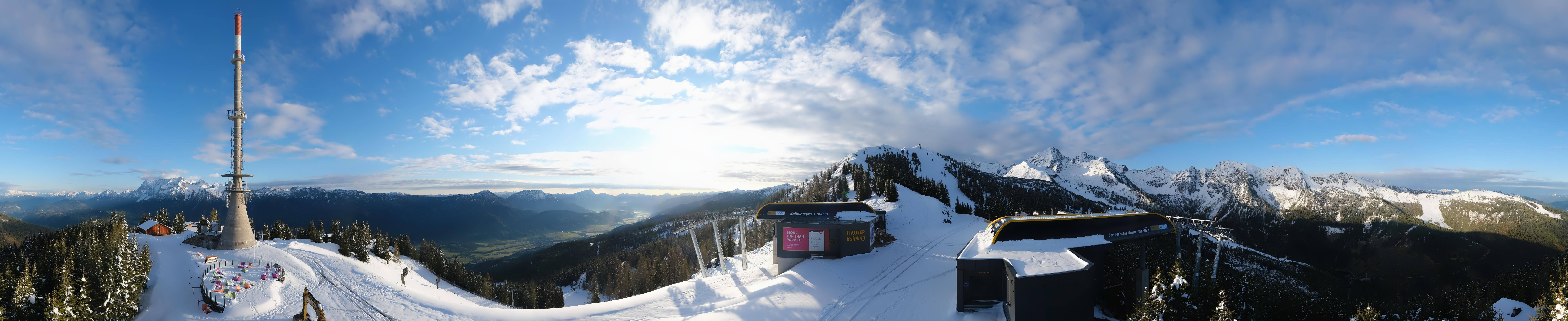 Archiv Foto Webcam Hauser Kaibling: Panorama Sendemast