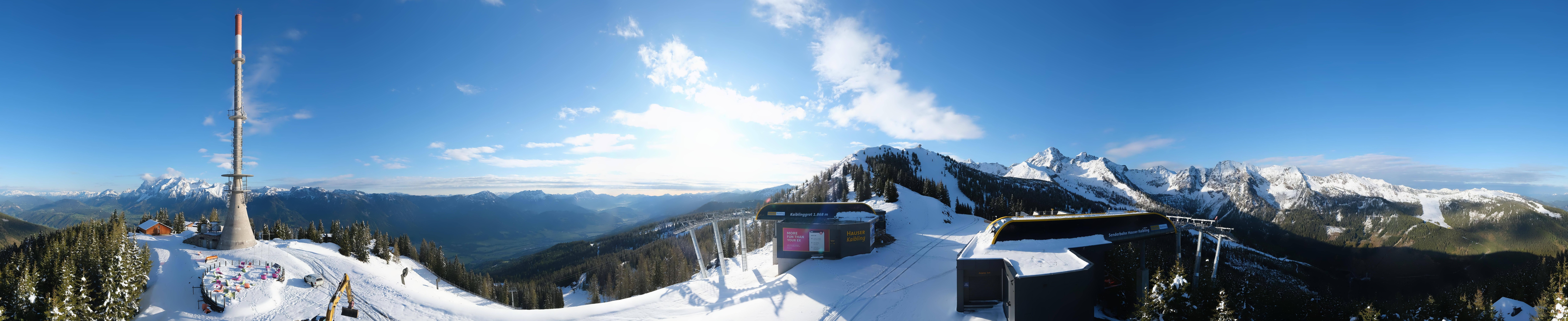 Archiv Foto Webcam Hauser Kaibling: Panorama Sendemast