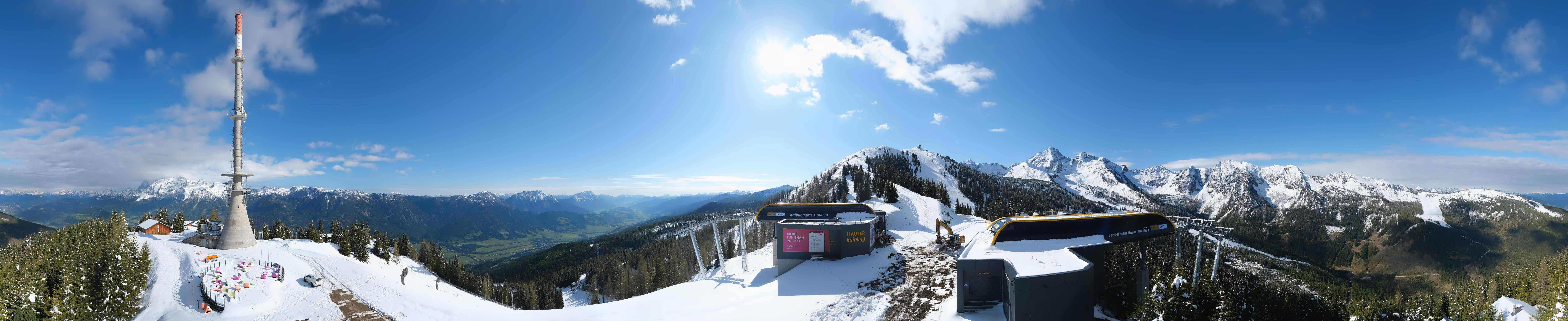 Archiv Foto Webcam Hauser Kaibling: Panorama Sendemast