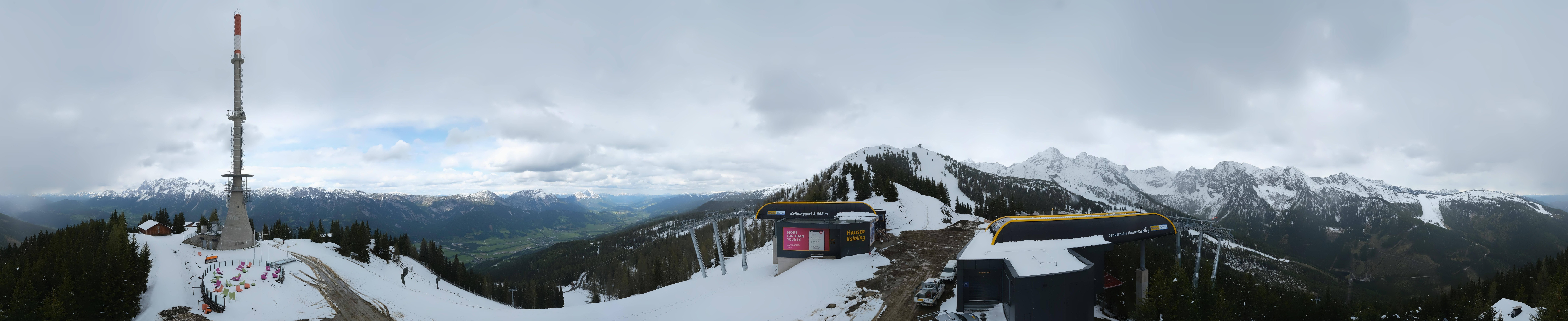 Archiv Foto Webcam Hauser Kaibling: Panorama Sendemast