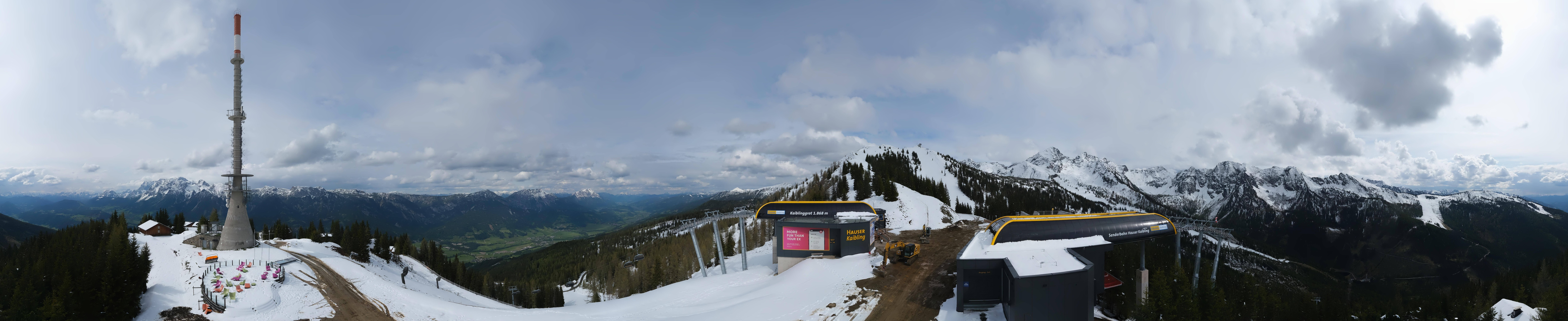 Archiv Foto Webcam Hauser Kaibling: Panorama Sendemast