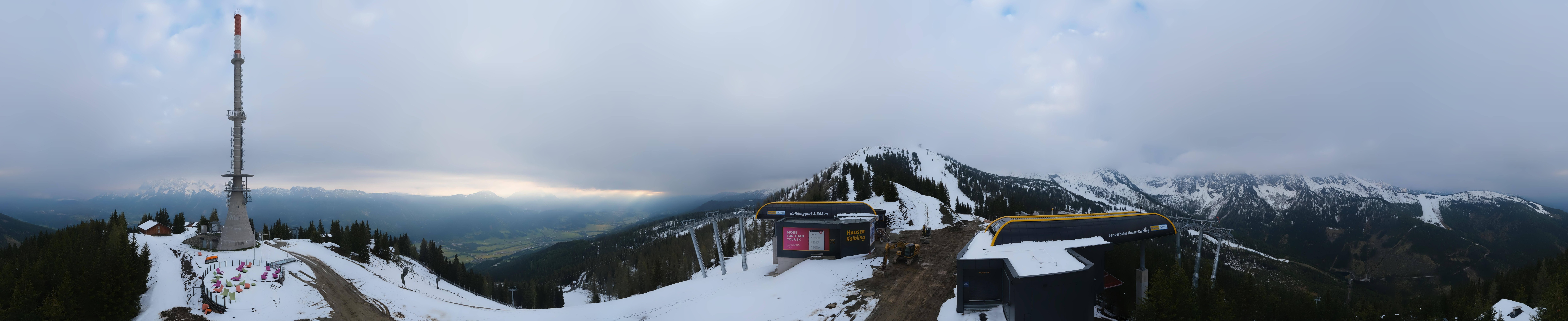 Archiv Foto Webcam Hauser Kaibling: Panorama Sendemast