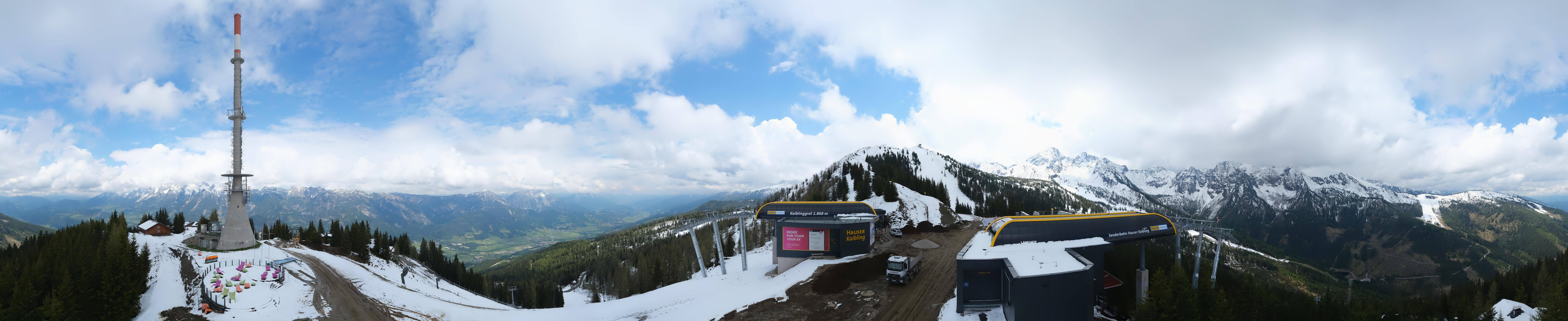 Archiv Foto Webcam Hauser Kaibling: Panorama Sendemast