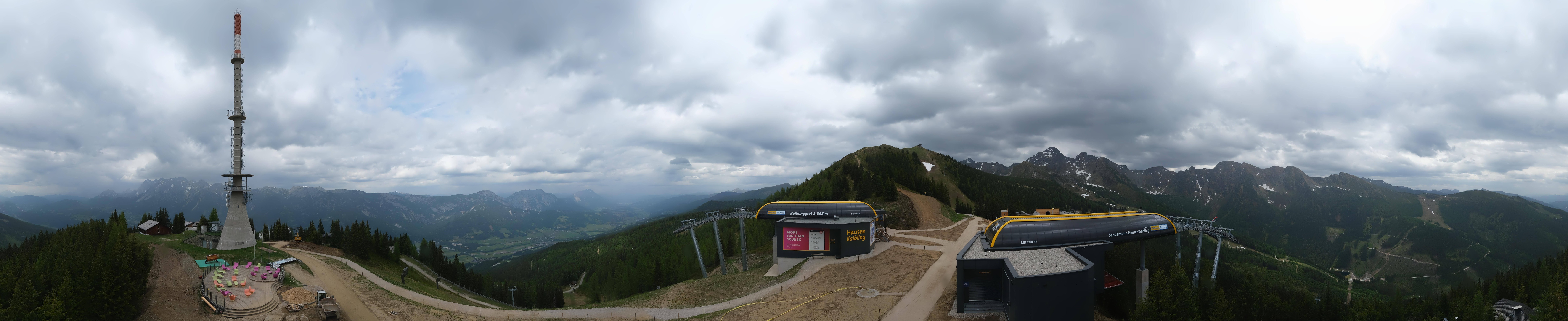 Archiv Foto Webcam Hauser Kaibling: Panorama Sendemast