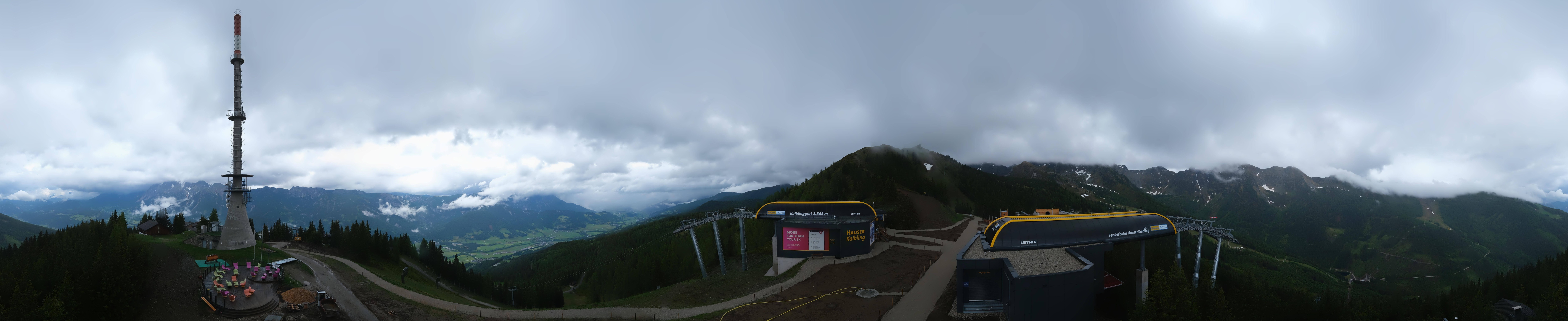 Archiv Foto Webcam Hauser Kaibling: Panorama Sendemast