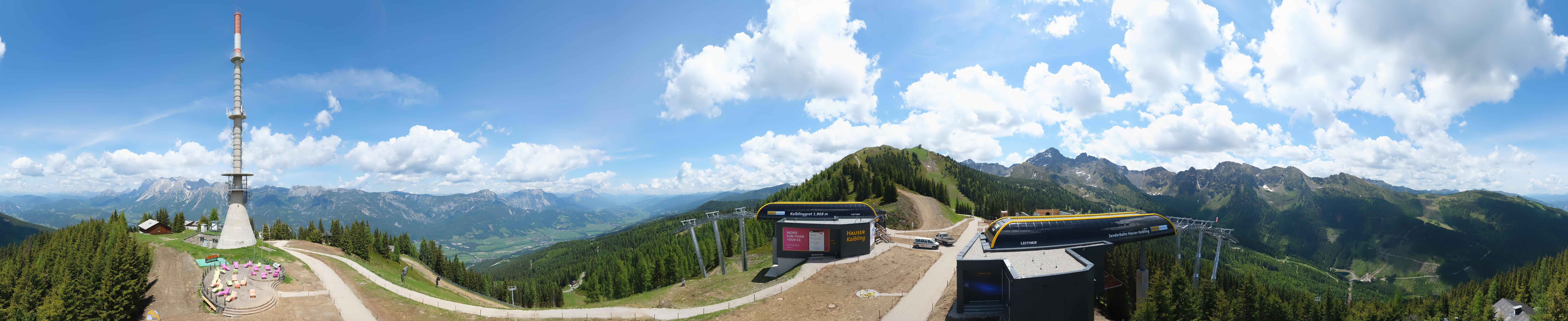 Archiv Foto Webcam Hauser Kaibling: Panorama Sendemast