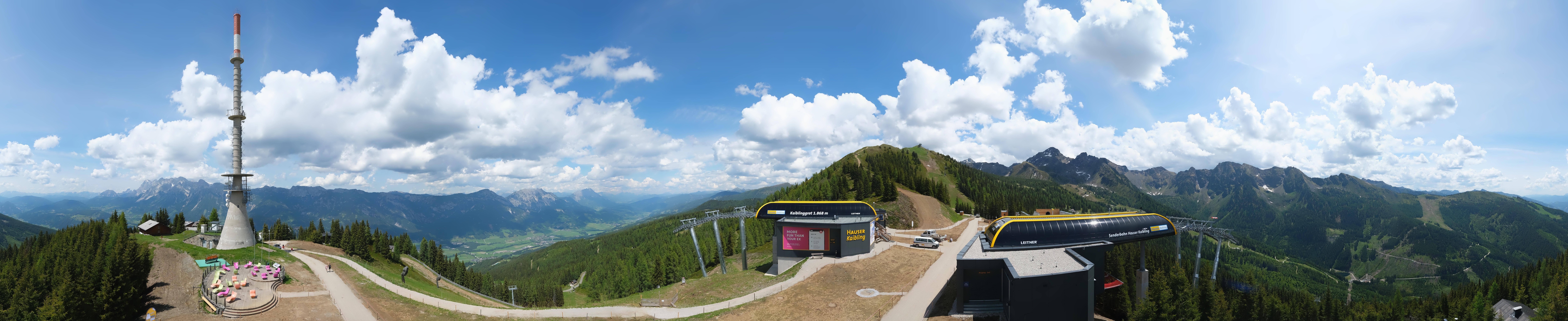 Archiv Foto Webcam Hauser Kaibling: Panorama Sendemast