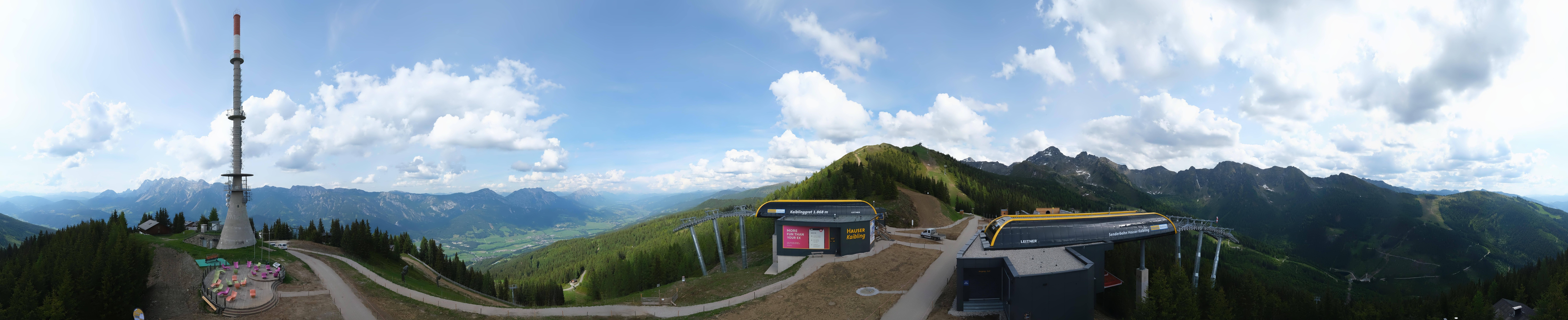 Archiv Foto Webcam Hauser Kaibling: Panorama Sendemast