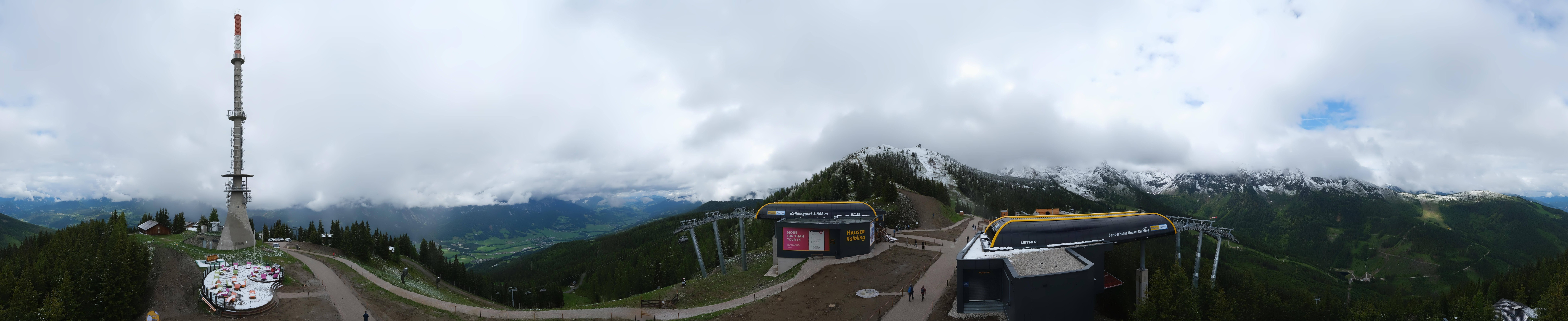 Archiv Foto Webcam Hauser Kaibling: Panorama Sendemast