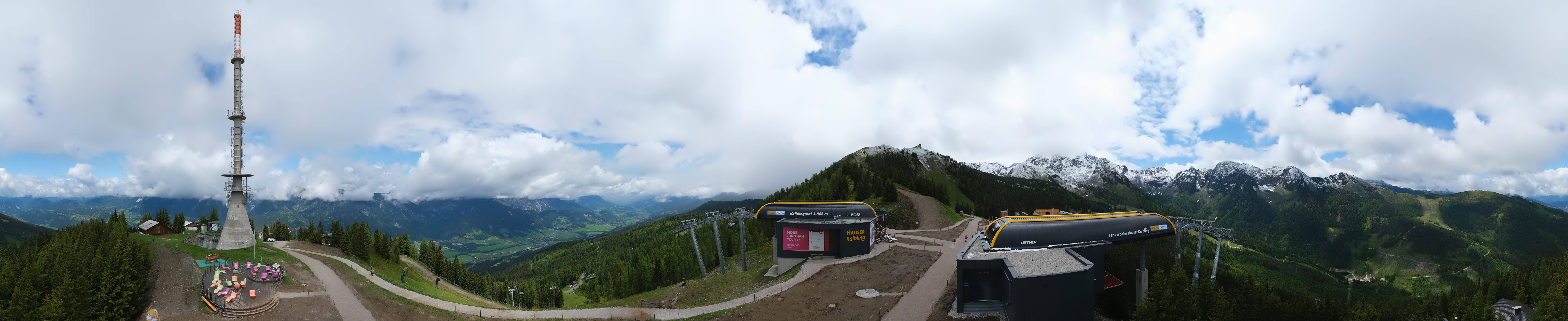 Archiv Foto Webcam Hauser Kaibling: Panorama Sendemast