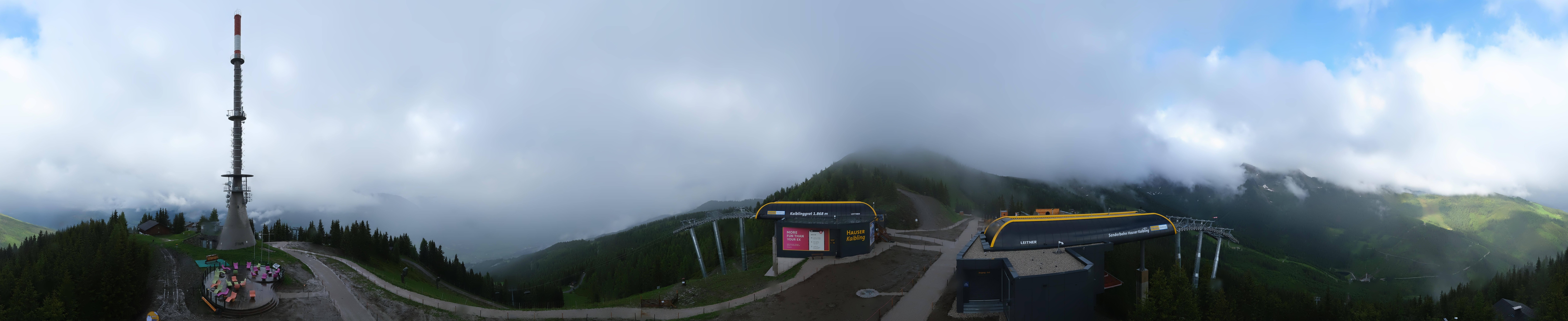 Archiv Foto Webcam Hauser Kaibling: Panorama Sendemast