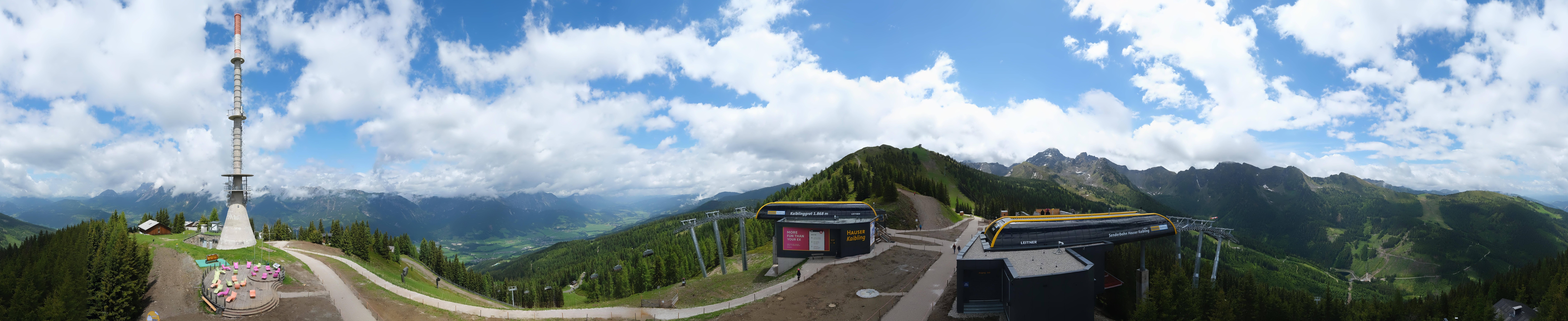 Archiv Foto Webcam Hauser Kaibling: Panorama Sendemast