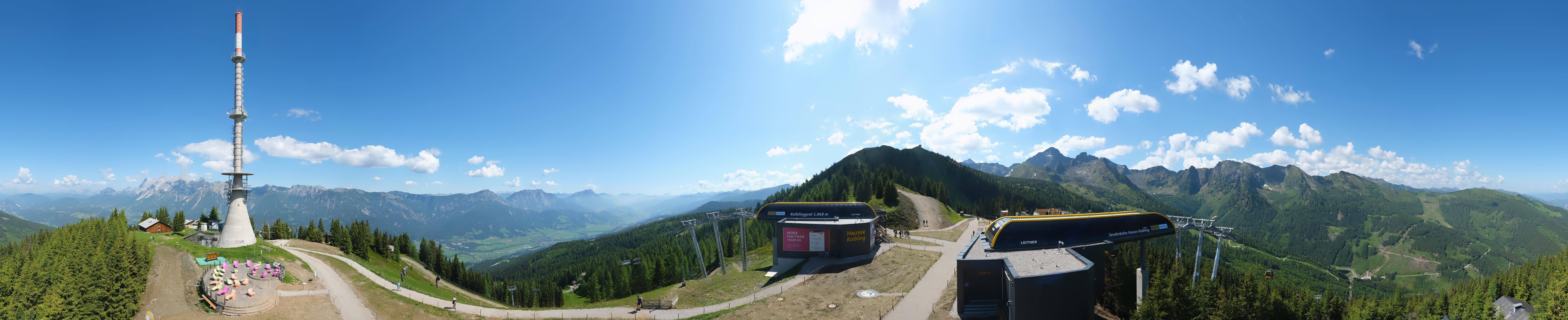 Archiv Foto Webcam Hauser Kaibling: Panorama Sendemast