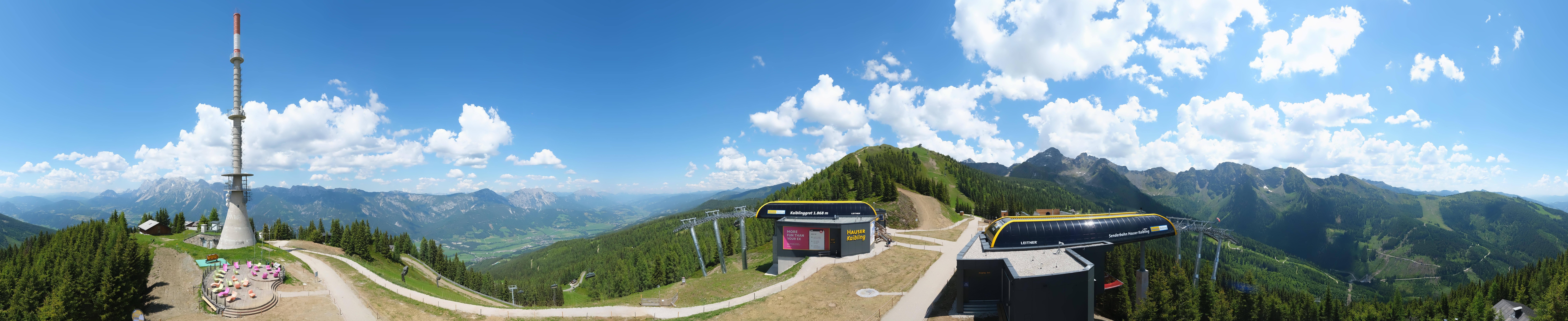 Archiv Foto Webcam Hauser Kaibling: Panorama Sendemast