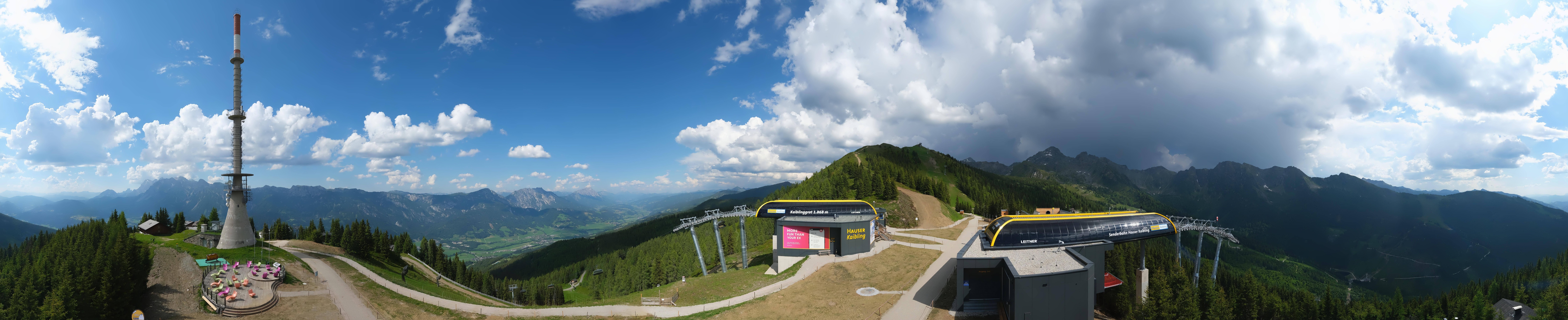 Archiv Foto Webcam Hauser Kaibling: Panorama Sendemast