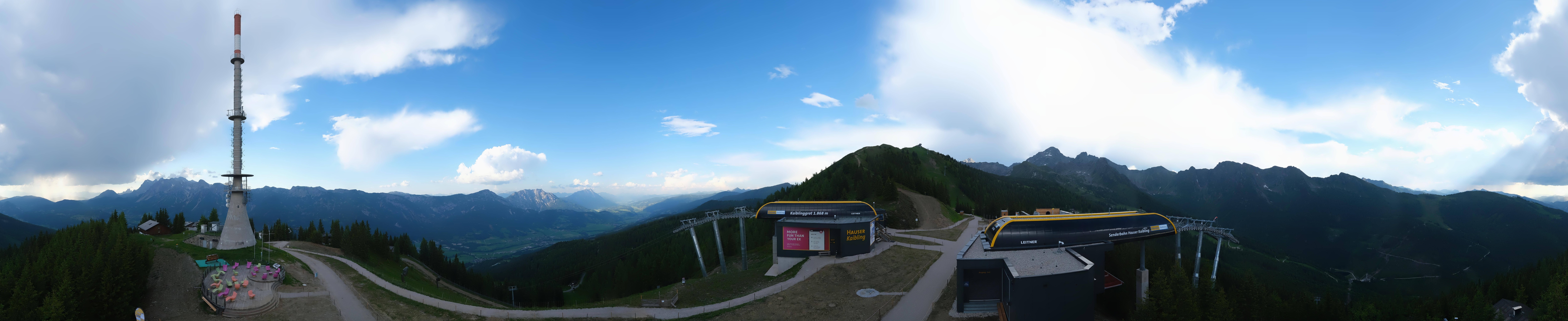 Archiv Foto Webcam Hauser Kaibling: Panorama Sendemast