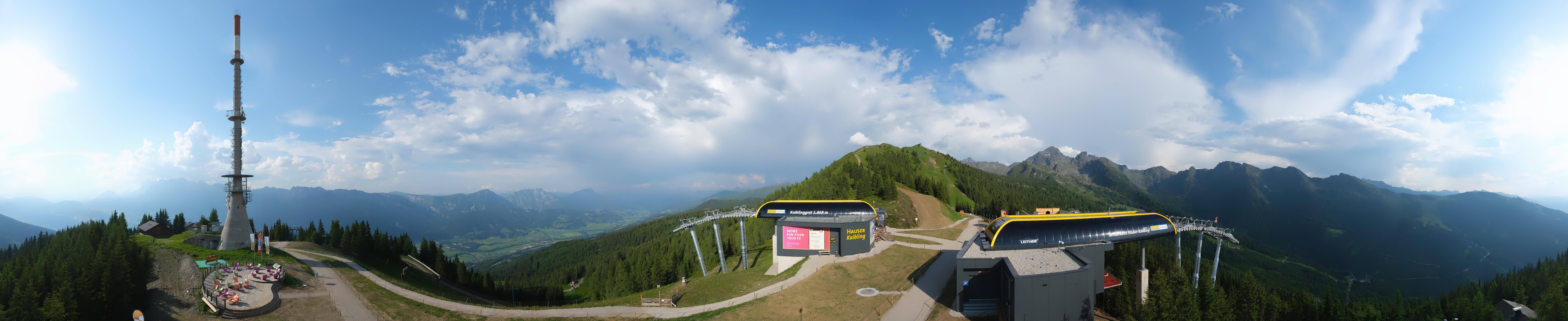 Archiv Foto Webcam Hauser Kaibling: Panorama Sendemast