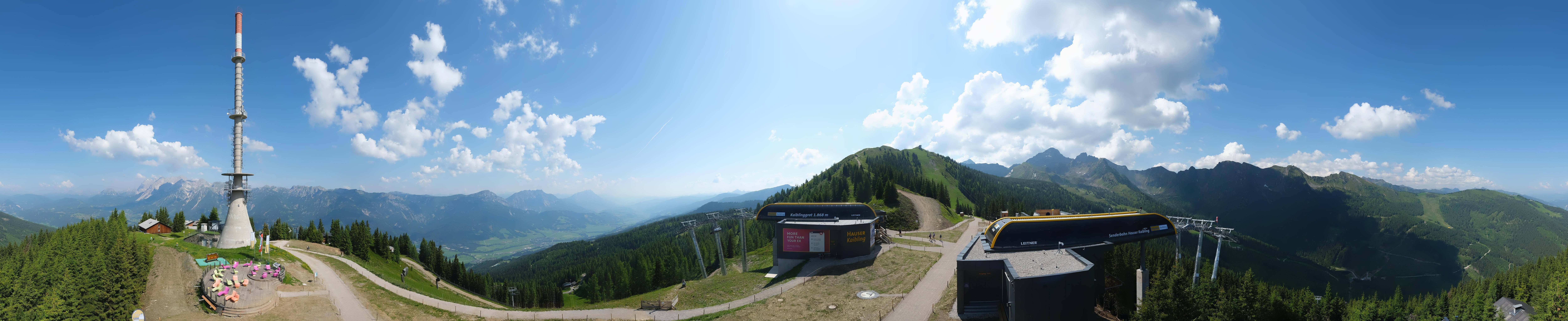 Archiv Foto Webcam Hauser Kaibling: Panorama Sendemast
