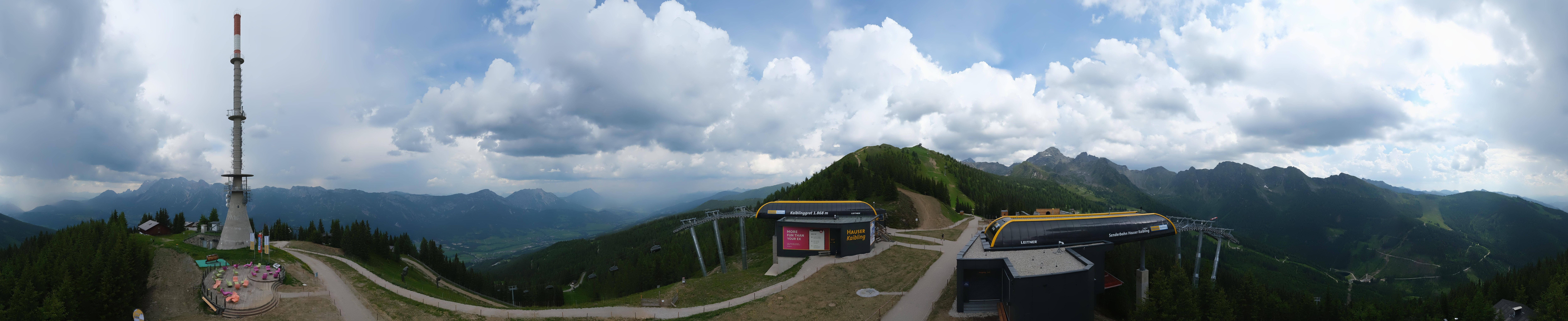 Archiv Foto Webcam Hauser Kaibling: Panorama Sendemast