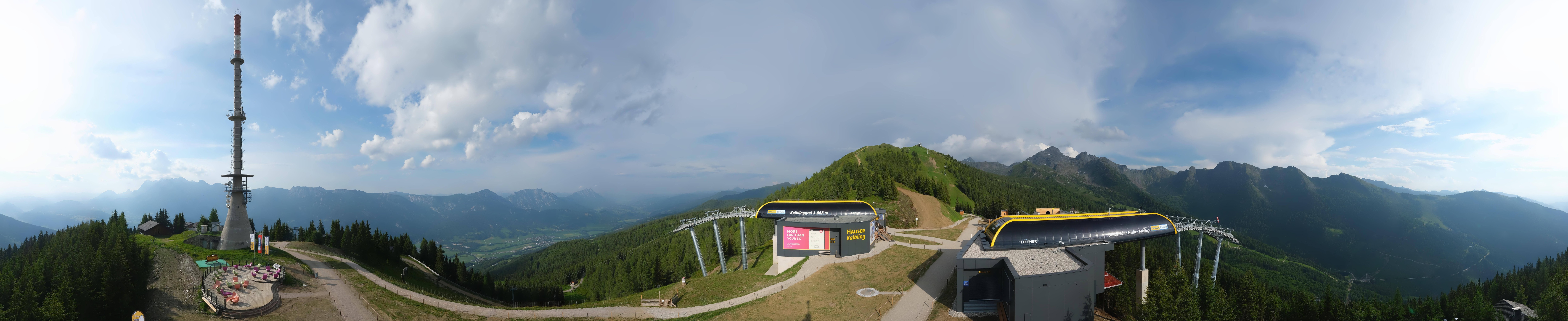 Archiv Foto Webcam Hauser Kaibling: Panorama Sendemast