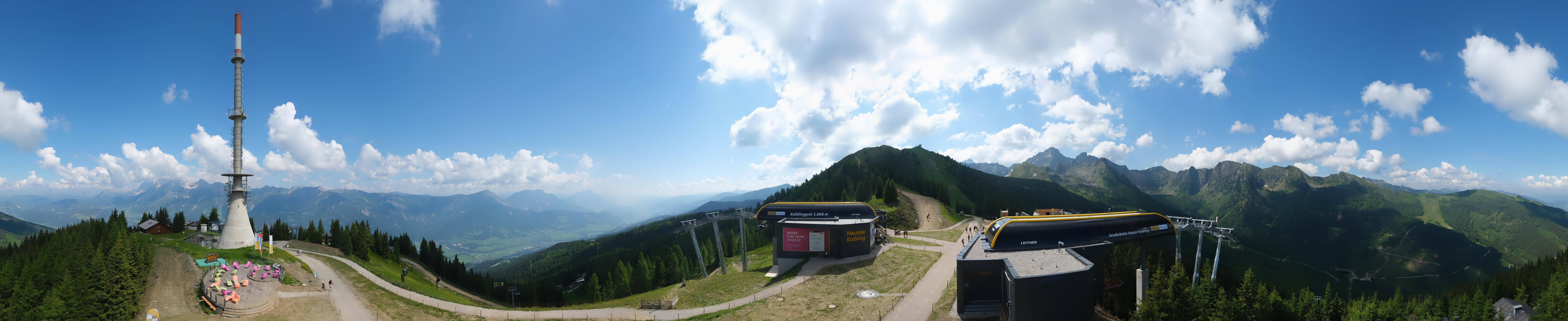 Archiv Foto Webcam Hauser Kaibling: Panorama Sendemast