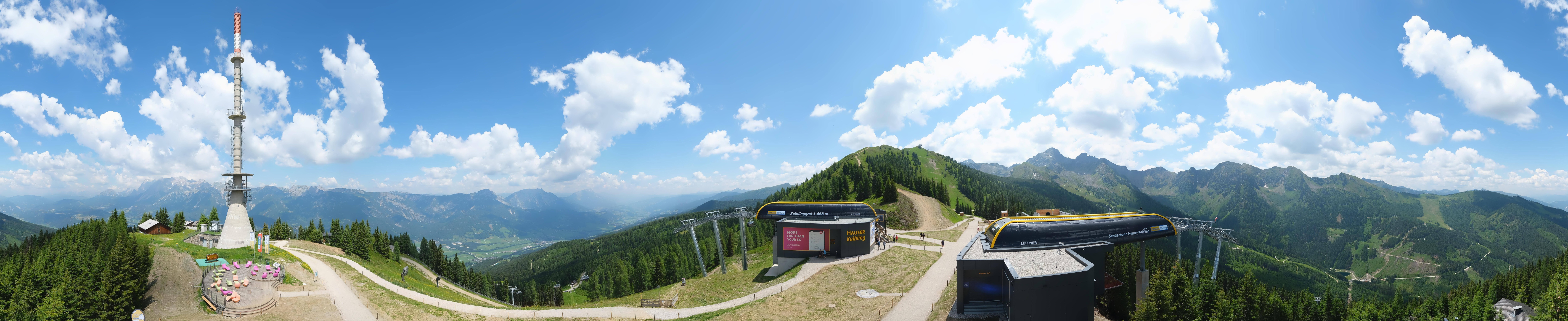 Archiv Foto Webcam Hauser Kaibling: Panorama Sendemast