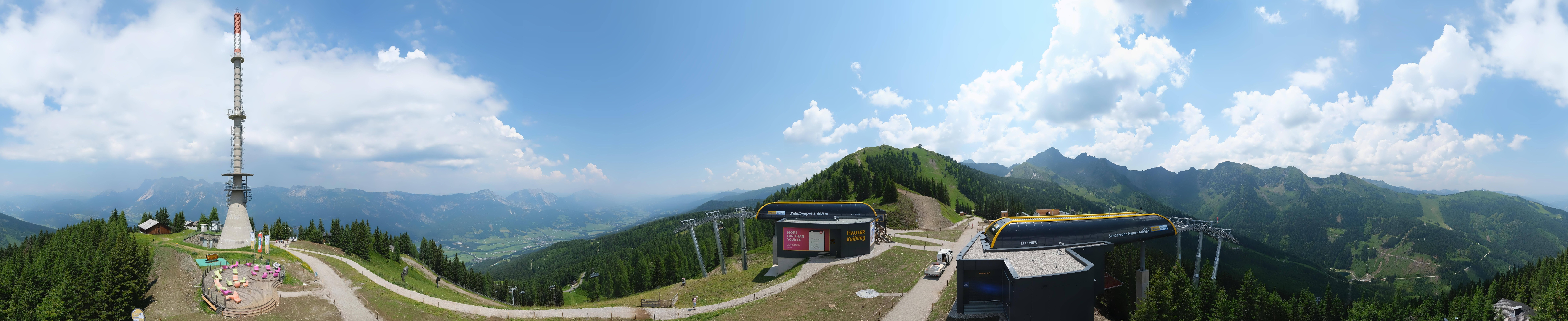 Archiv Foto Webcam Hauser Kaibling: Panorama Sendemast