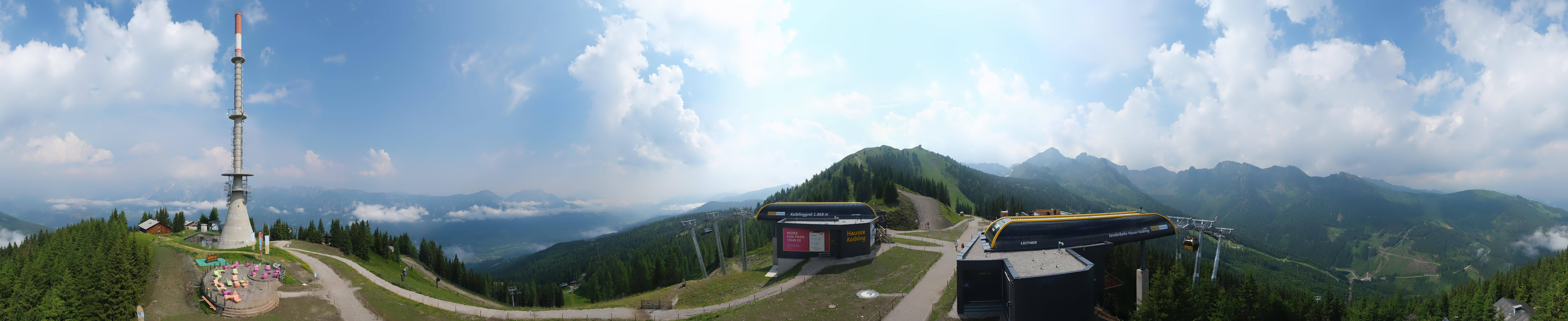 Archiv Foto Webcam Hauser Kaibling: Panorama Sendemast