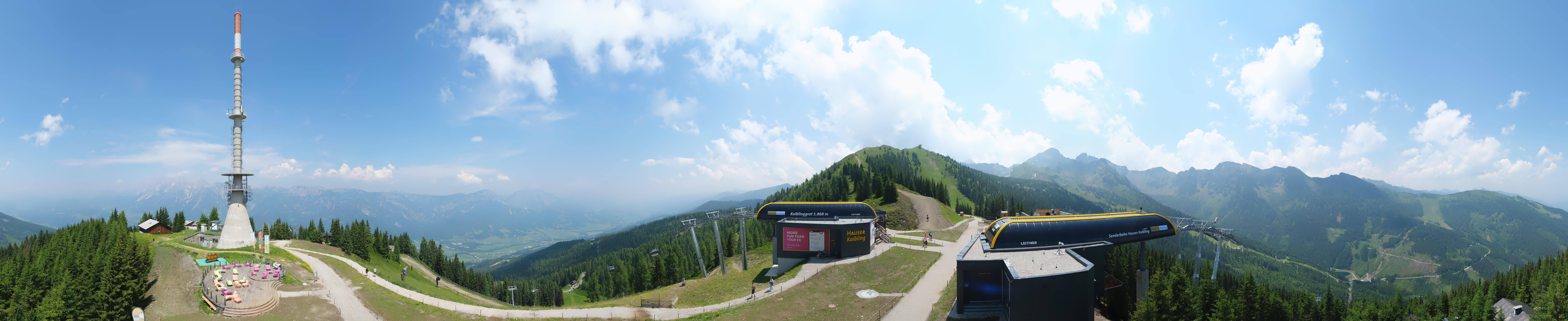 Archiv Foto Webcam Hauser Kaibling: Panorama Sendemast