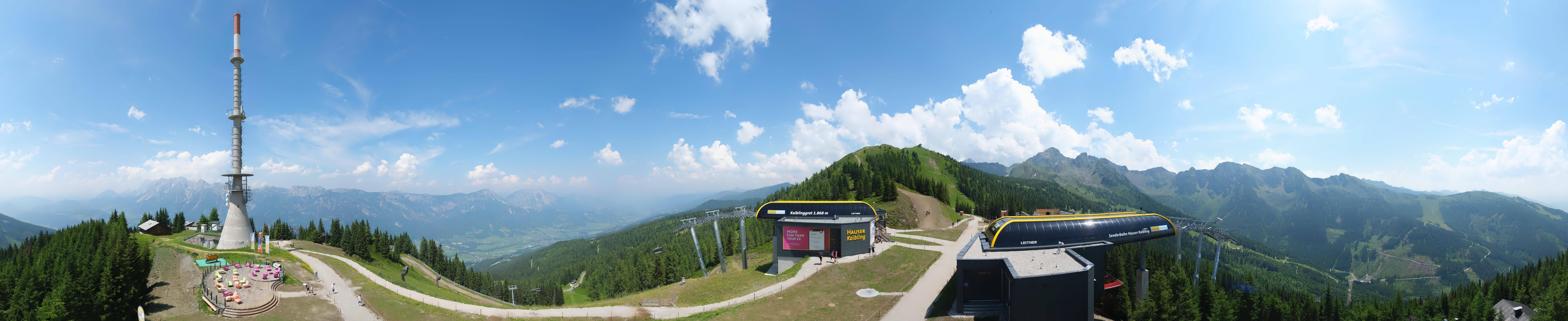 Archiv Foto Webcam Hauser Kaibling: Panorama Sendemast